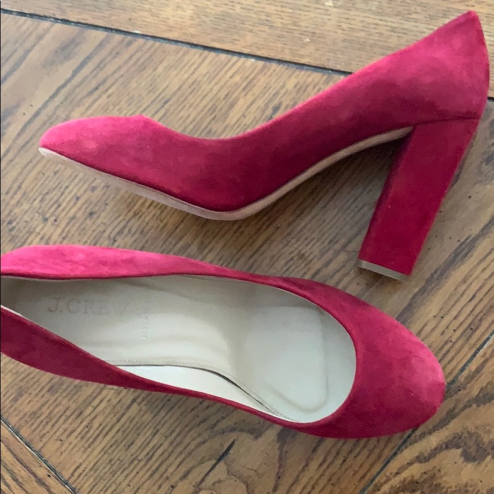 J. Crew Dark Red Suede Pumps